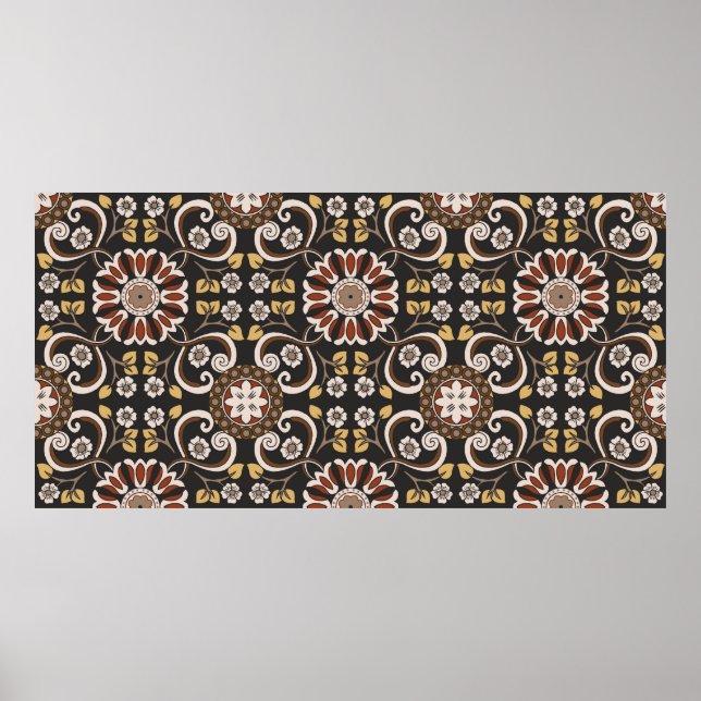 Beautiful islamic medallion seamless pattern texti poster (Front)