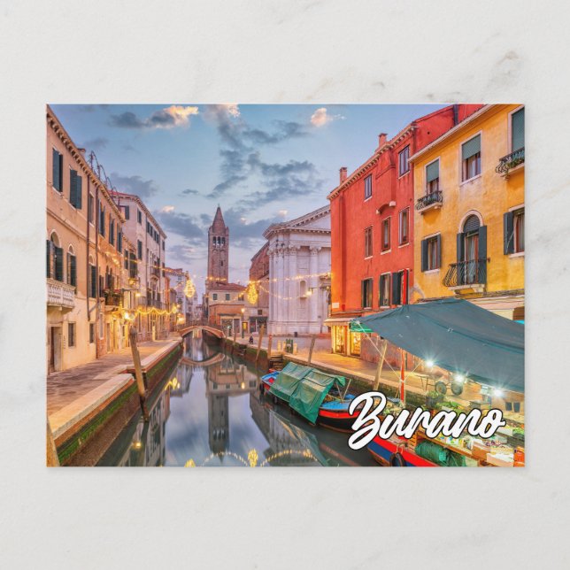 Beautiful Island Of Burano, Italy Postcard (Front)