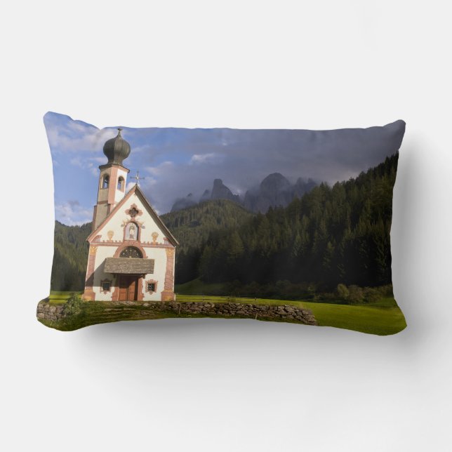 Beautiful isolated lonely church called Rainui Lumbar Cushion (Front)