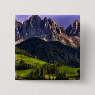 Beautiful isolated lonely church St Maddalena 15 Cm Square Badge
