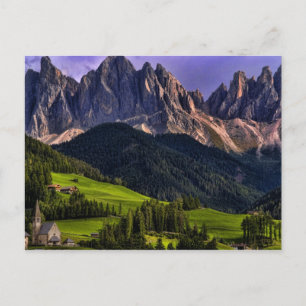 Beautiful isolated lonely church St Maddalena Postcard