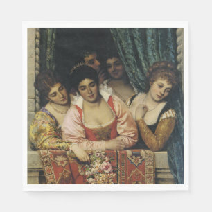 Beautiful Italian Ladies on a Balcony Napkin