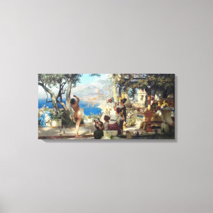Beautiful Italian Woman Dancing Between Swords Canvas Print