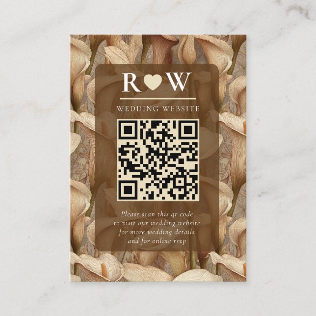 Beautiful Ivory Calla Lilies Petal Botanical Weddi Enclosure Card (Front)