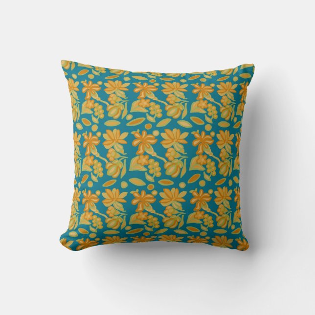 Beautiful jade floral patterned  cushion (Front)