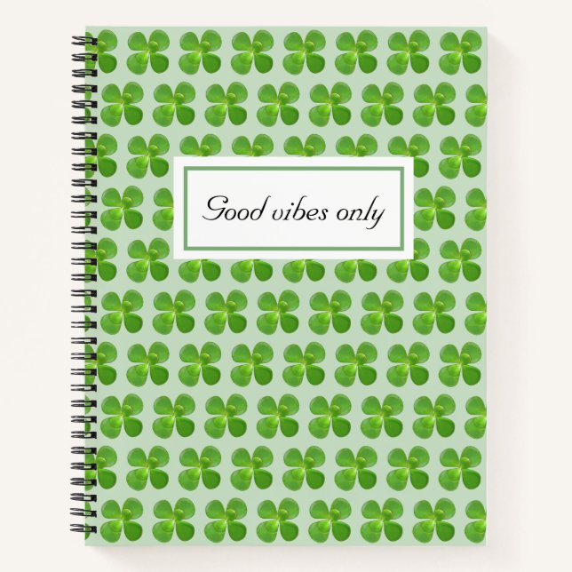 Beautiful Jade Tree Green Leaves on Light Green Notebook (Front)