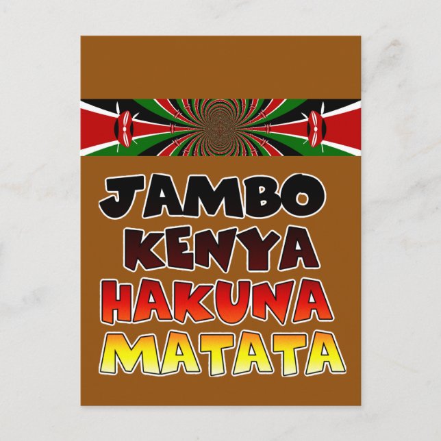 Beautiful Jambo Kenya Hakuna Matata Lovely Art  Postcard (Front)