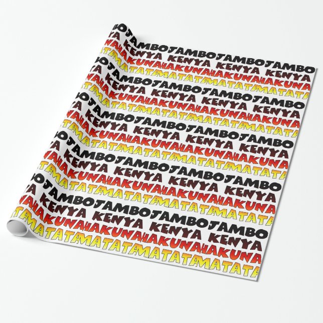 Beautiful Jambo Kenya Hakuna Matata Lovely Art  Wrapping Paper (Unrolled)