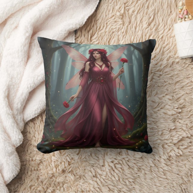 Beautiful January Garnet Fairy Cushion (Blanket)