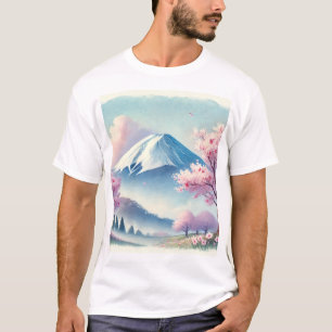Beautiful Japan Fuji and Cherry Blossom T-Shirt