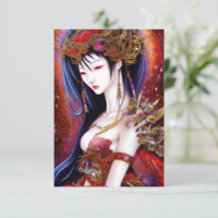 Beautiful Japanese Girl Gothic Fantasy Triptych