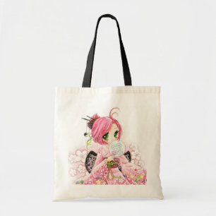 Beautiful Japanese girl in Kimono Tote Bag