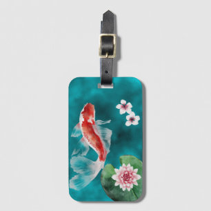 Beautiful Japanese Koi Fish, Cherry Blossoms Japan Luggage Tag