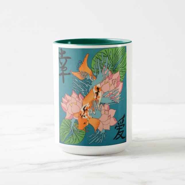 Beautiful Japanese Koi Fish Mug (Center)