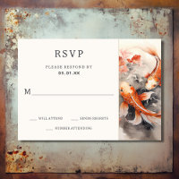 Beautiful Japanese Koi Fish Orange Beige Wedding