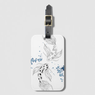 Beautiful Japanese Koi Fish Swimming Luggage Tag