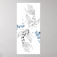 Beautiful Japanese Koi Fish Swimming