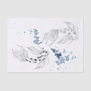 Beautiful Japanese Koi Fish Swimming Tissue Paper