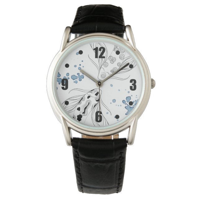 Beautiful Japanese Koi Fish Swimming Watch (Front)