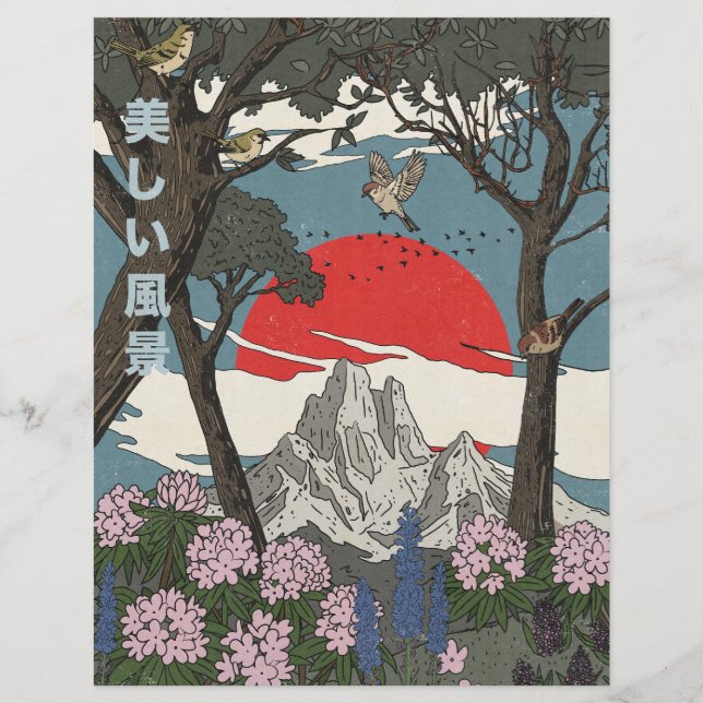 Beautiful Japanese Landscape Custom Letterhead (Front)