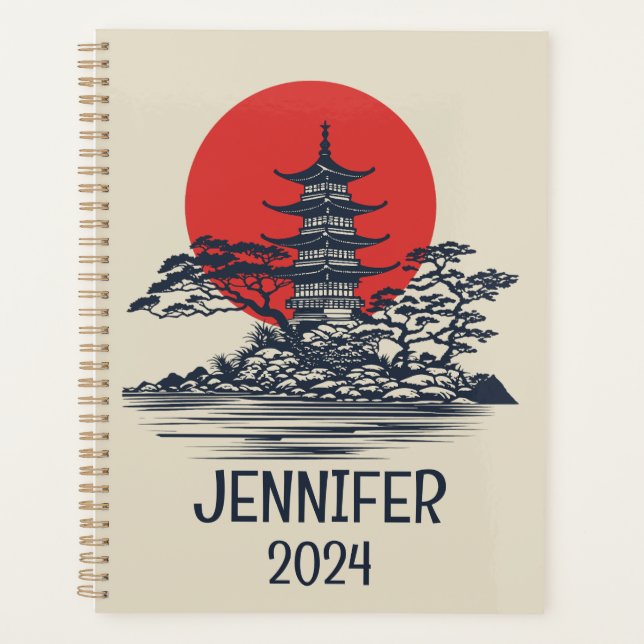 Beautiful Japanese landscape with sunrise  Planner (Front)