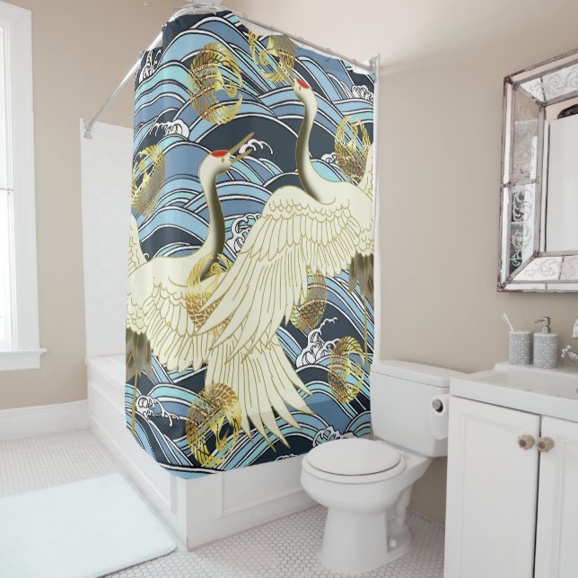 beautiful japanese pattern design shower curtain (In Situ)