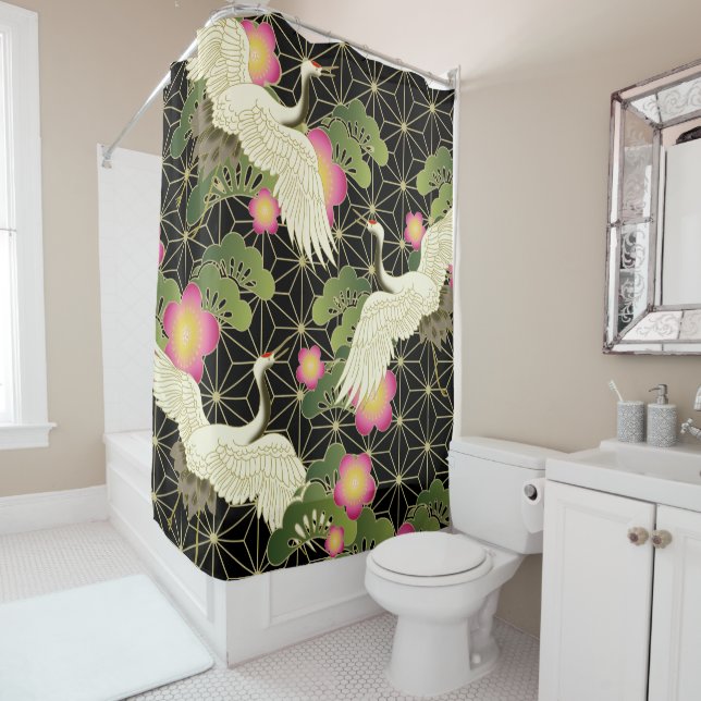 Beautiful japanese pattern shower curtain (In Situ)