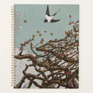 Beautiful Japanese Swallow Planner