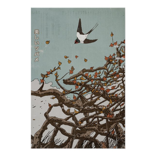 Beautiful Japanese Swallow  Poster (Front)