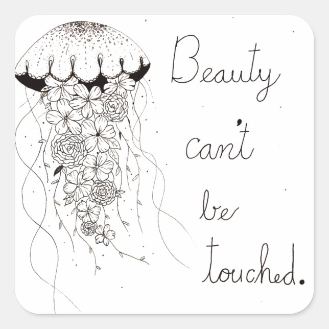 Beautiful Jellyfish Square Sticker (Front)