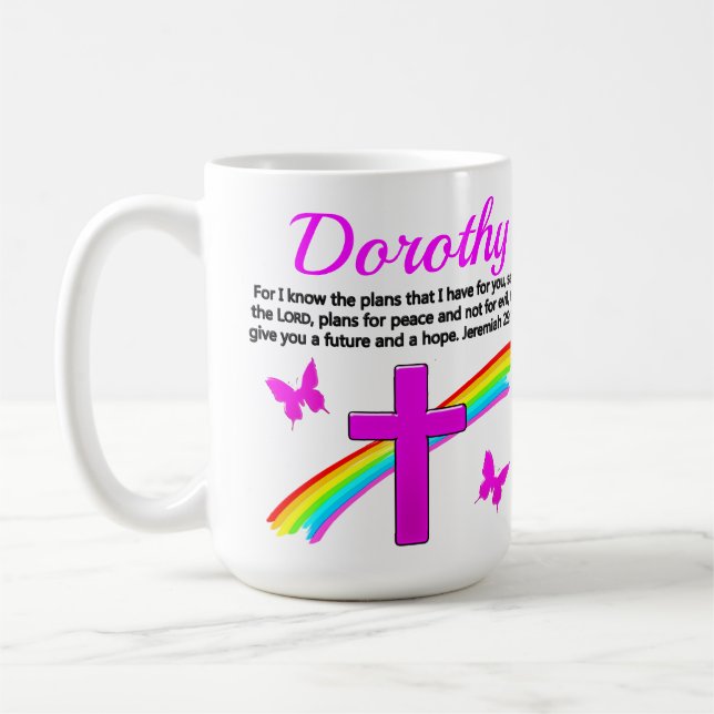 BEAUTIFUL JEREMIAH 29:11 PERSONALIZED CHRISTIAN COFFEE MUG (Left)