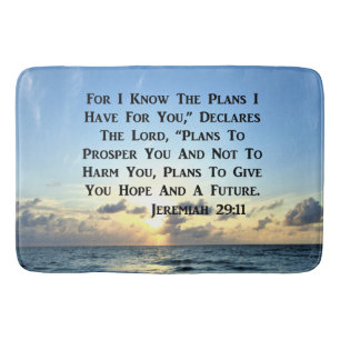 BEAUTIFUL JEREMIAH 29:11 SCRIPTURE VERSE BATH MAT