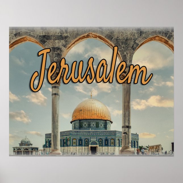Beautiful Jerusalem Dome of The Rock Design Poster (Front)