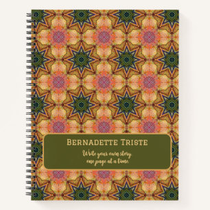 Beautiful Jewel Toned Custom Name Saying Star Notebook