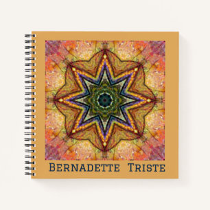Beautiful Jewel Toned Custom Name Star Tile Notebook