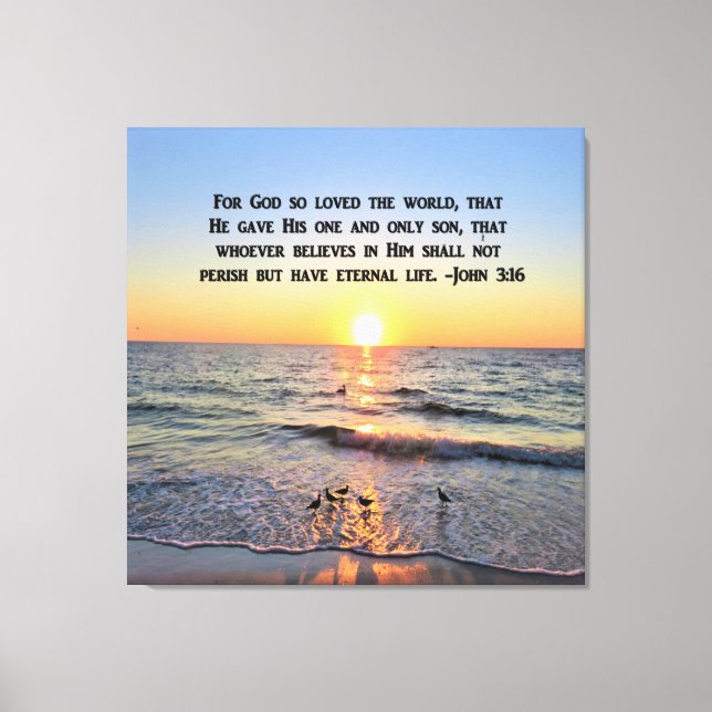 BEAUTIFUL JOHN 3:16 SUNRISE CANVAS PRINT (Front)