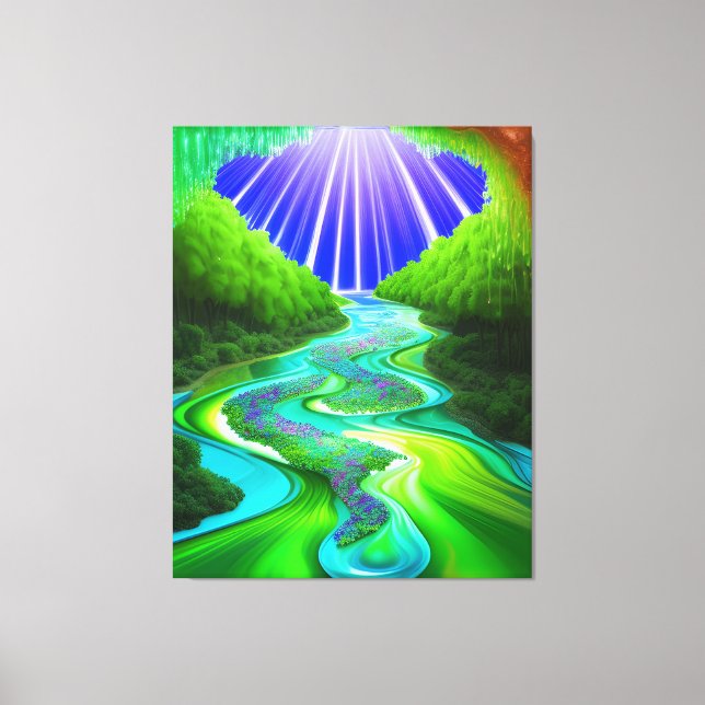 Beautiful Jordan River Vivid Landscape  Canvas Print (Front)