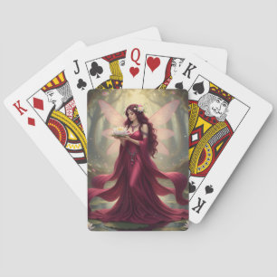 Beautiful July Ruby Fairy Playing Cards