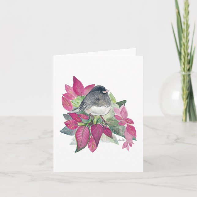 Beautiful Junco Watercolor Note Card (Front)