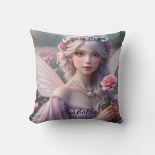 Beautiful June Fairy in Roses Cushion