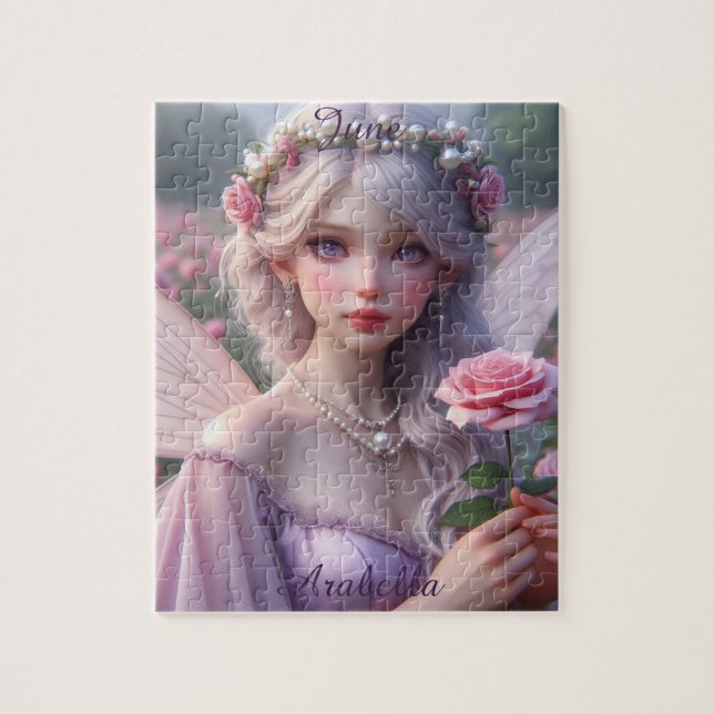 Beautiful June Fairy in Roses Jigsaw Puzzle (Vertical)