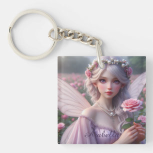 Beautiful June Fairy in Roses Key Ring