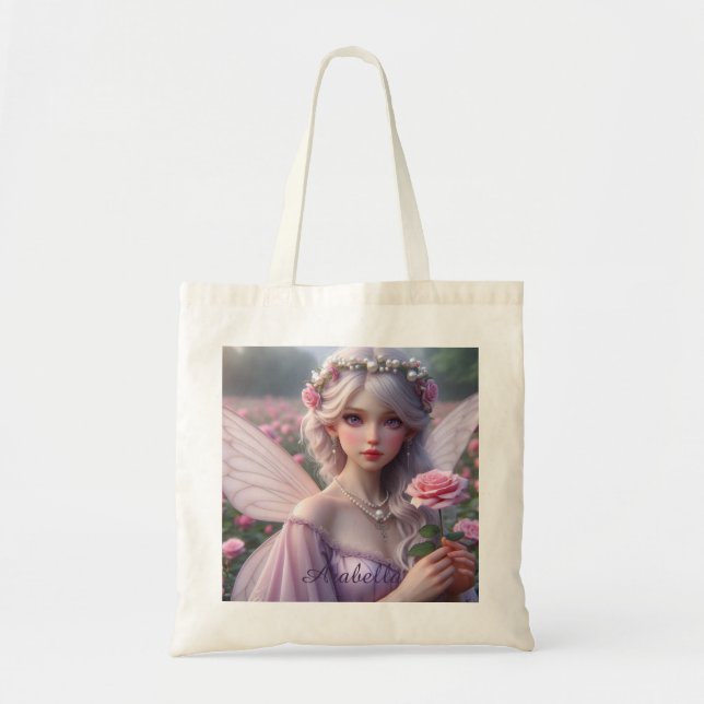 Beautiful June Fairy in Roses Tote Bag (Front)
