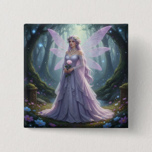 Beautiful June Pearl Fairy 15 Cm Square Badge