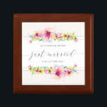 Beautiful Just Married Wedding | Keepsake Box<br><div class="desc">For further customisation, please click the "Customise" button and use our design tool to modify this template. If the options are available, you may change text and image by simply clicking on "Edit/Remove Text or Image Here" and add your own. If you wish to have this design added to a...</div>