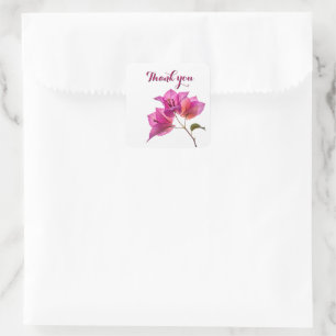 Beautiful Kagoj Phool Paper Flower Botanical Flora Square Sticker