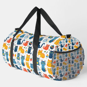  Beautiful kawaii cats, playing with toys white ba Duffle Bag