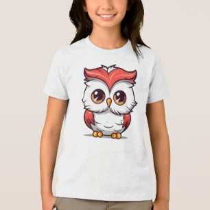 Beautiful Kawaii Style Owl Cartoon-77038 Tri-Blend Shirt