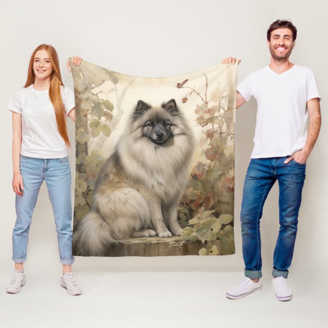 Beautiful Keeshond Fleece Blanket (In Situ)