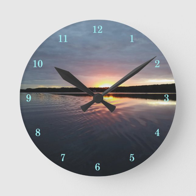 Beautiful Kensington Lake Sunrise Wall Clock (Front)